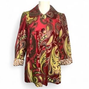 3 Sisters Mid Length Swing Jacket 3/4 Sleeve Small Paisley Baroque Whimsygoth
